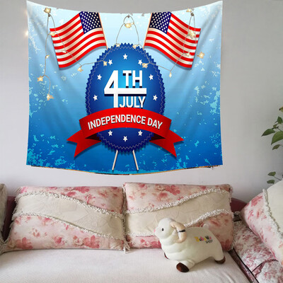 

Toponeto Independence Day Print Family Tapestry Light String Combination Wall Decoration