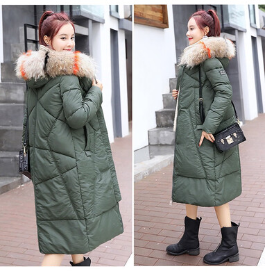

Winter 2018 new womens dress Korean version of long style winter coat down cotton winter coat womens fashion cotton padded jacke