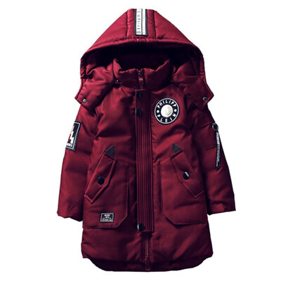 

Boys cotton long thicker 2018 New childrens clothing childrens cotton jacket Korean version of the big child winter clothing