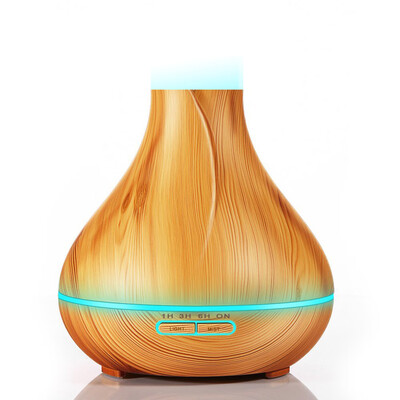 

〖Follure〗400ml Air Humidifier Essential Oil Diffuser Aroma Lamp Electric Brown
