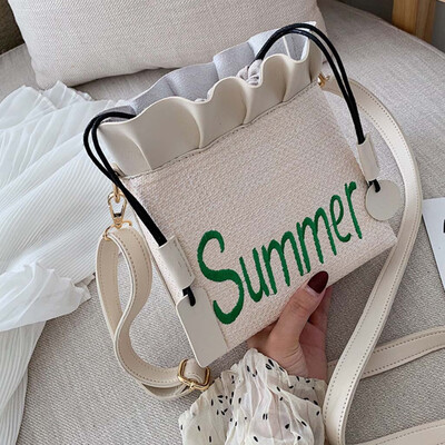 

Tailored Womens Fashion Woven Diagonal Shoulder Bag Bundle Pocket Handbag Solid Color