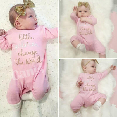 

US Newborn Infant Baby Girl Long Sleeve Romper Bodysuit Jumpsuit Outfits Clothes