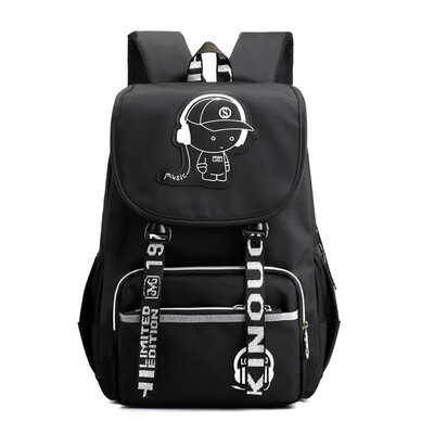 

Oxford cloth waterproof backpack Large capacity luminous backpack music bag personalized bag