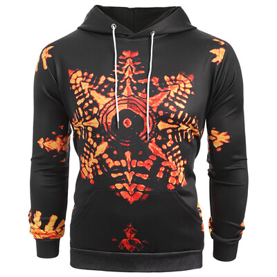 

Snowflake Print Pocket Long Sleeve Hoodie