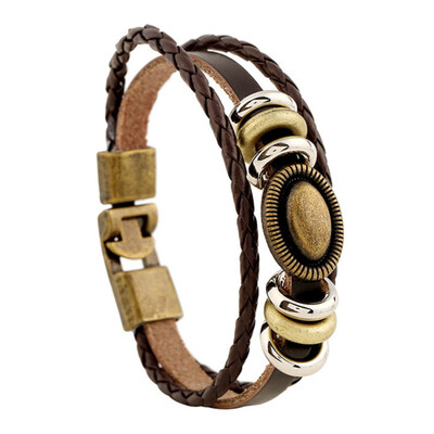 

Retro Rope Leather Mens Bracelets Leather Rope Hand Woven Bracelet For Men Rope Braided Eye Bracelet Male Female Bracelet