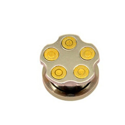 

1 Pcs 6-16mm Fashion Men Woman Jewelry Punk Ear Stud Bullet Gold Plated Ear Expander Stainless Steel Fake Ear Plugs