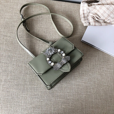 

Ladys Summer Messenger Bag 2019 New Diamond Shoulder Bag Small Handbag PU Flap Casual Women Metal Crossbody Bag Tote Bags Bolso