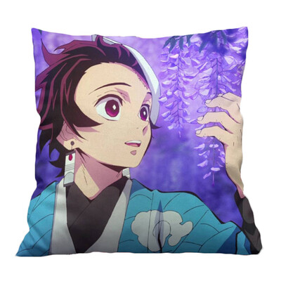 

Lavendei Demon Slayer Kimetsu no Yaiba Anime Throw Pillows Cartoon Throw Pillows Square Decorative Pillows