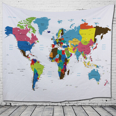 

Toponeto Vintage World Map Wall Tapestries Hanging Hippie Tapestry Bedspread Yoga Mat New