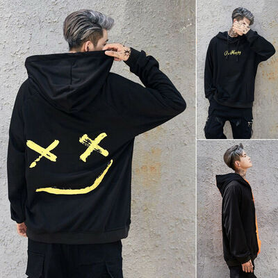 

Mens Long Sleeve Hoodie Sweatshirt Sweater Hooded Jumper Coat Pullover Tops