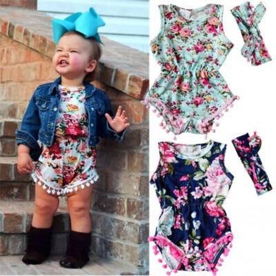 

Newborn Baby Girl Floral Romper Jumpsuit Summer Sunsuit Clothes Outfits