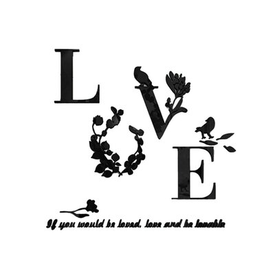 

Home Decor 3D Mirror Love Wall Stickers Quote Flower Acrylic Decal Home DIY