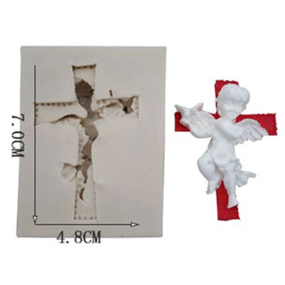 

3D Angel Cross Silicone Fondant Cake Sugar craft Chocolate Decor Mould Icing Mold