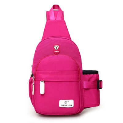 

Waterproof Nylon Sling Bag Crossbody Backpack Large Capacity Chest Shoulder Pack with Bottle Holder for Daily Travel Outdoor Hikin