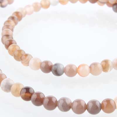

Natural Gemstone Botswana Agate Round Bead Strands 4mm Hole 1mm about 92pcsstrand 1496"