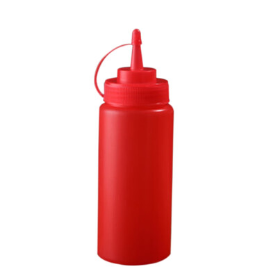 

650 ML Plastic Portable Sauce Bottle Oil Pot Household Jam Tomato Sauce Salad Dressing squeeze Red Bottle Kitchen Supplies