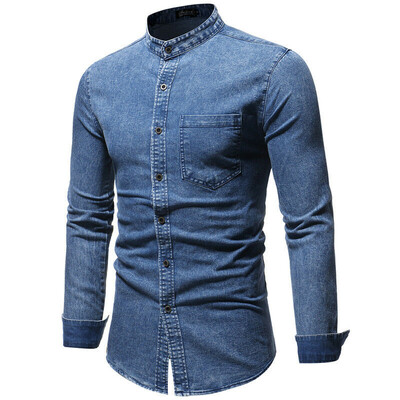 

Mens Long Sleeve Dress Button Down Causal Shirt Fancy Solid Slim Fit Color NEW