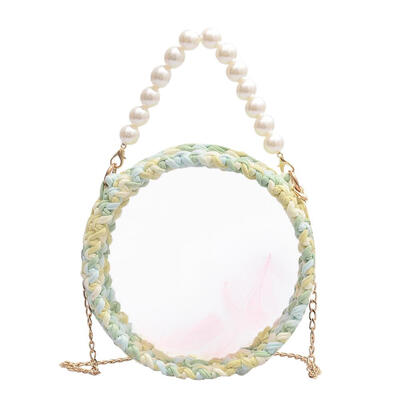 

Fashion Pearls Shoulder Handbags PVC Women Transparent Chain Crossbody Bags