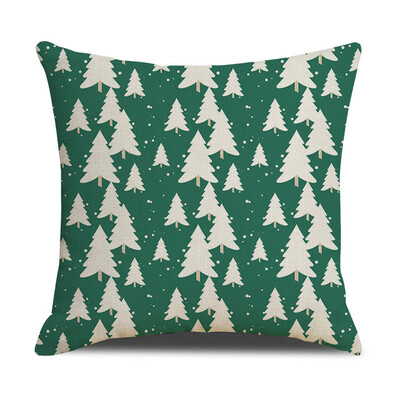 

Tailored Christmas Linen Skin Pillow Case Pillow Cushion Elk Snowflake Print 45×45CM