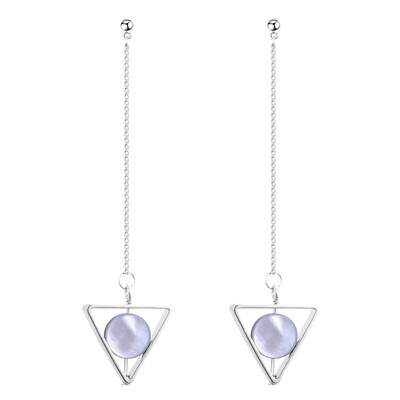 

Random Color Simple Geometric Buckle Long Earrings Hollow Earrings Lady Beautiful Earrings