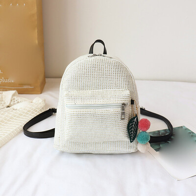 

Tailored Female Small Plaid Casual Outdoor Backpack Simple Fashion Pendant Student Bag