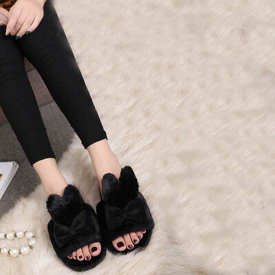 

Rose Winter Womens Indoor Home Shoes Faux Fur Warm Slippers