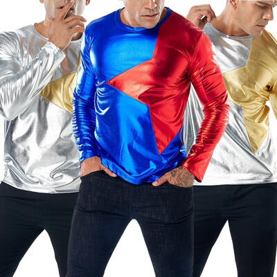 

Men Solid Glitter Sequins Nightclub Hoodie Long Sleeve Hoody Tops