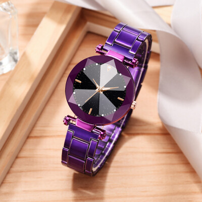 

RM Fashion Luminous Ladie Steel Belt Star Sky Dial Quartz Watch MultiAngle Raise
