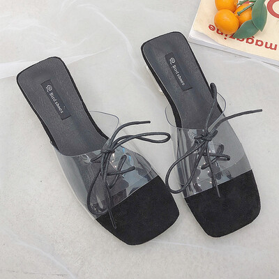

Slipper women outside the summer wear Korean version of the rough with a hundred words todrag the beach social cool slippers tide