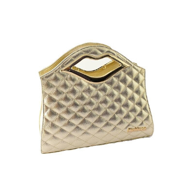 

New Fashion Women Handbag Quilted PU Leather Check Pattern Lip-Shape Handle Messenger Shoulder Bag