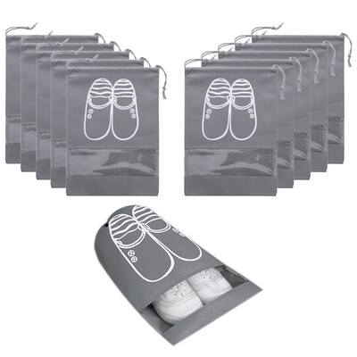 

10 Pack Non-Woven Drawstring Shoe Storage Bag Men Women Travel Gym Shoe Packing Organizer Bag Pouch