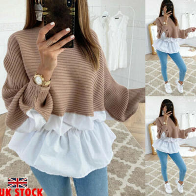 

Womens Long Sleeve Sweatshirt Pullover Tops Ladies Casual Loose Sweater Blouse