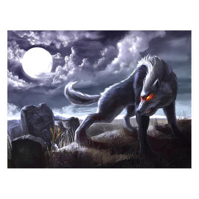 

5D DIY Full Drill Diamond Painting War Wolf Cross Stitch Embroidery Mosaic