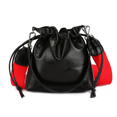 

Shoulder Drawstring Handbags Women PU Leather Glitter Bucket Messenger Bags