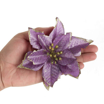 

Tailored 8Pcs Artificial Fabric Flower Glitter Wedding Party Decor Christmas Xmas Tree De