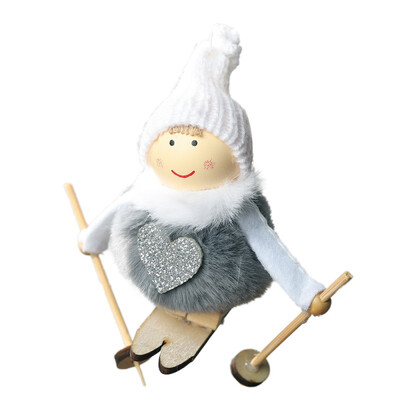 

Skiing Plush Angel Christmas Drop Ornaments Christmas Tree Decoration Kids Gift For Holiday Festive Home Decor