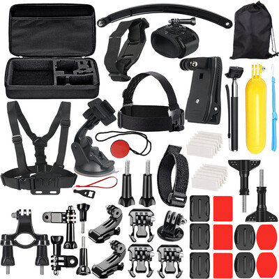 

51 In 1 Basic Sports Action Camera Accessory Kit Set With Selfie Stick Chest Strap for GoPro Hero 76543 Hero Session Xiaomi Y
