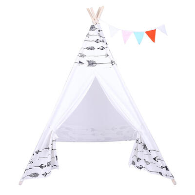 

Ktaxon Kids Teepee Play Tent Cotton Canvas Indoor Princess Castle Play House Tent White