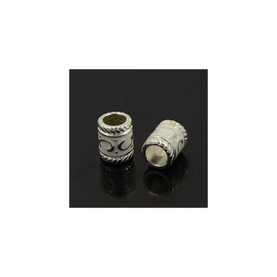 

Alloy European Beads Enamel Tube Silver Color about 7mm wide 85mm long hole 5mm