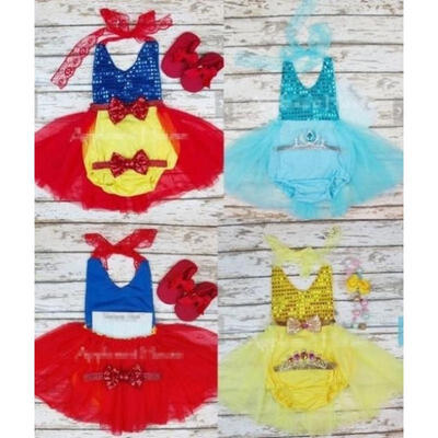

Newborn Baby Girl Lace Halter Sequins Bodysuit Romper Party Dress Outfits 0-3Y