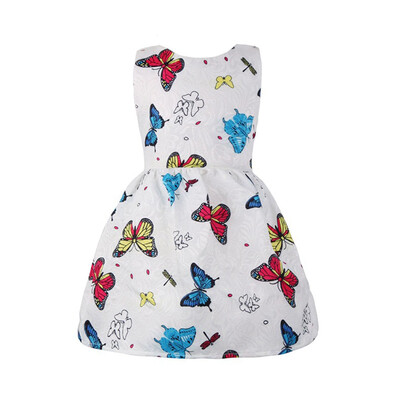 

Toddler Kid Baby Girls Butterfly Cotton Print Princess Dress Sleeveless Outfits