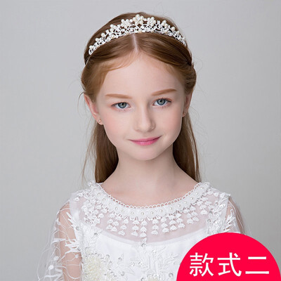 

Teague rhyme childrens hair accessories imitation pearl headband girl tiara baby headband girls rhinestone hairpin princess crown