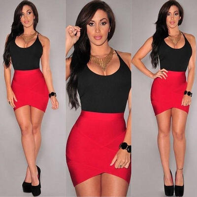 

Fashion Women Sexy Cocktail Wrap Vest Bandage Stretch Bodycon Corset Cut Out Evening Party Dress