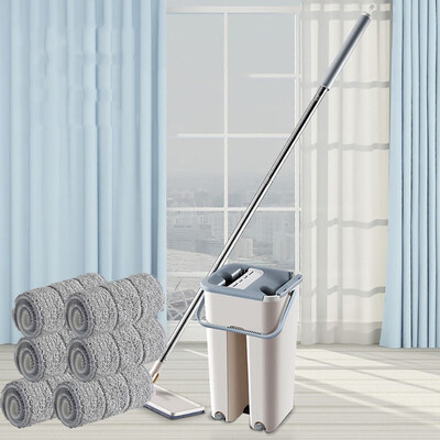 

Gobestart Sided Non Hand Washing Flat Mop Wooden Floor Mop Dust Push Mop Home Cleaning