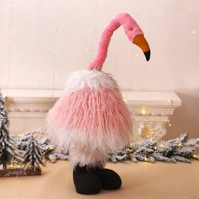 

Flamingo Decoration Christmas Creative Home Decor Pink Flamingo Doll Ornament Nordic Living Room Desk Ornaments INS Wedding Decor