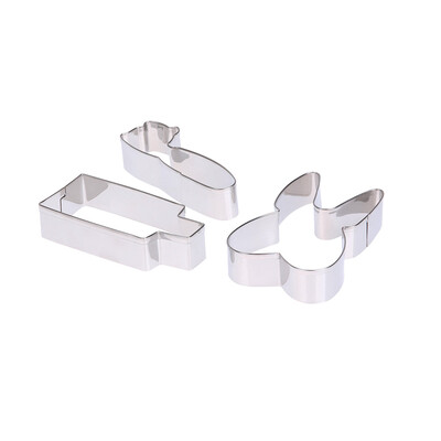 

3pcs Stainless Steel Biscuits Mold Toothpaste Toothbrush Tooth Cake Cutter