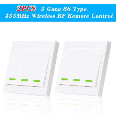 

4PCS eWeLink Push Button Wall Light Switch Remote Controller 3 Gang 86 Type ONOff Switch Panel 433MHz Wireless RF Remote Control