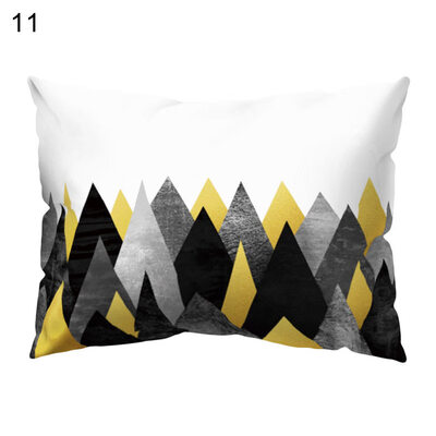 

Colorful Triangle Print Pillow Case Sofa Waist Throw Cushion Cover Home Decor