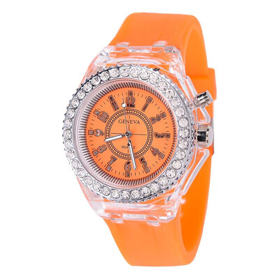 

RM Fashion Transparent Neutral Quartz Luminous Female Silicone Tape Sports Watch