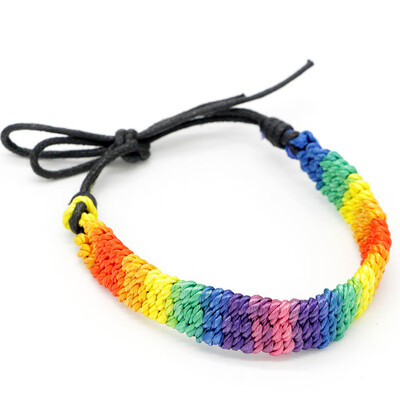 

Gay Pride Rainbow Time Gem Bracelet Braid Bracelet Gay Accessories Jewelry for Your Lover